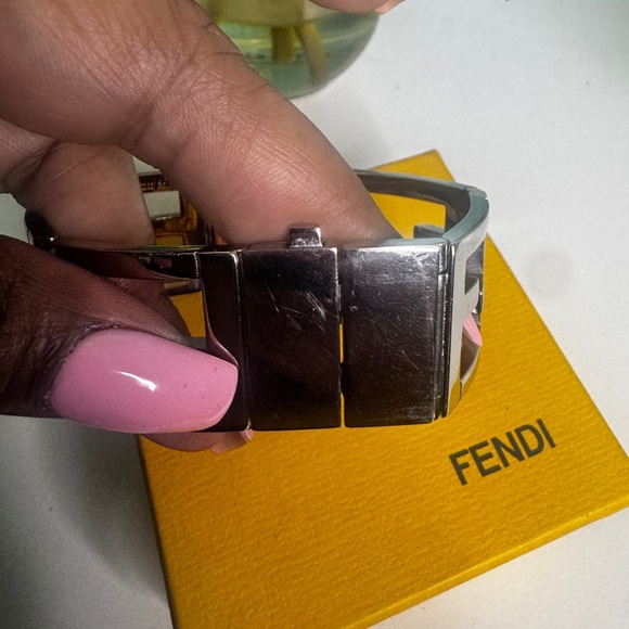 Fendi Silver FF Cutout Bracelet - Picture 2 of 5